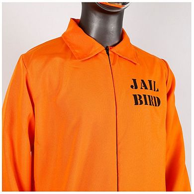 Conniving Convict Men's Halloween Costume - Orange Prisoner Jumpsuit