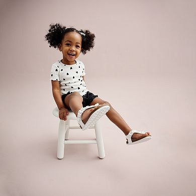 Baby & Toddler Girl Jumping Beans® Short Sleeve Lettuce Edge Tee