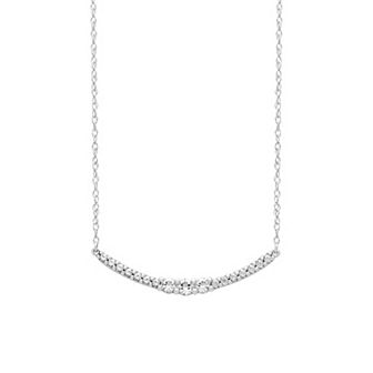 Love Always Sterling Silver Lab-Created White Sapphire Festoon Necklace