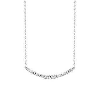 Love Always Sterling Silver Lab-Created White Sapphire Festoon Necklace