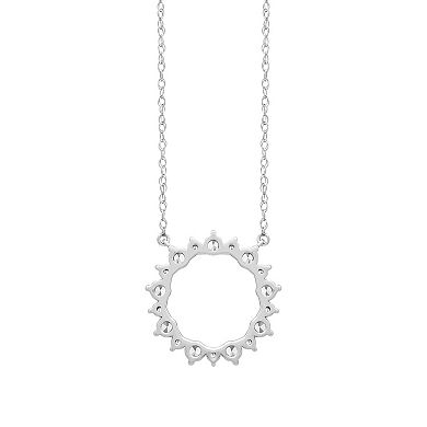 Love Always Sterling Silver Lab-Created White Sapphire Circle Necklace