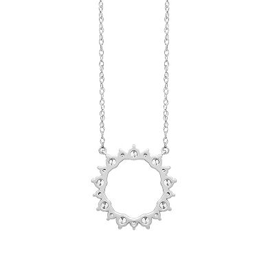 Love Always Sterling Silver Lab-Created White Sapphire Circle Necklace