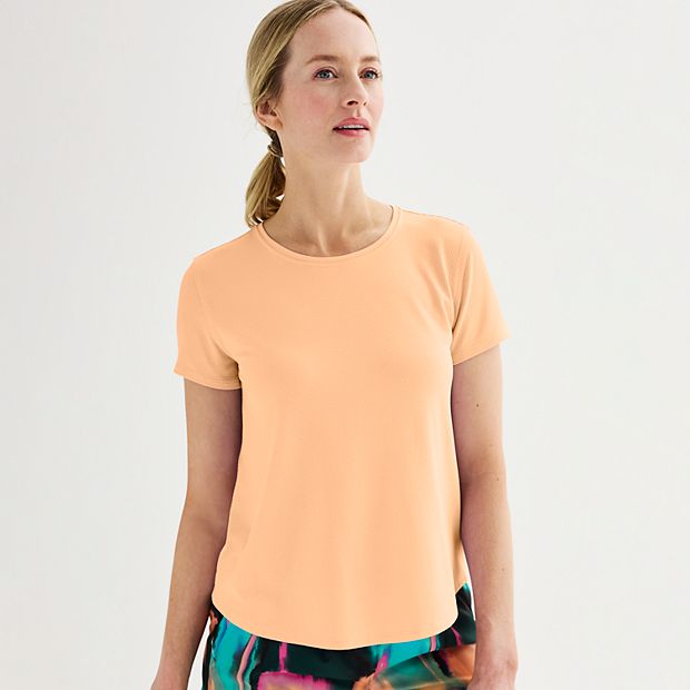 【KOOLOSET】KOREA Mesh Short Sleeve Tee Women's Tek Gear® Mesh Short Sleeve Crewneck Top