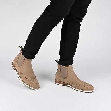 VANCE Thorpe Men's Tru Comfort Foam Wingtip Slip-on Chelsea Boots