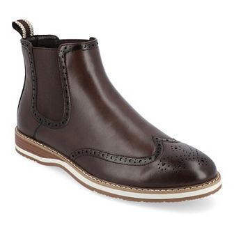 VANCE Thorpe Men's Tru Comfort Foam Wingtip Slip-on Chelsea Boots