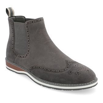 VANCE Thorpe Men's Tru Comfort Foam Wingtip Slip-on Chelsea Boots