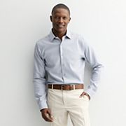 kohls slim fit dress shirt Men's Bespoke Slim-Fit Wrinkle Free Performance Dress Shirt, Size: Large-32/33, Antique Silver