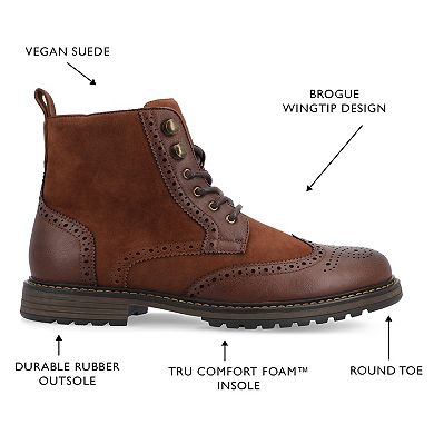 VANCE Virgil Men's Tru Comfort Foam Lace-up Ankle Boots