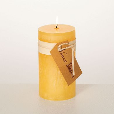 Vance Kitira Pale Yellow Unscented 25-oz. Pillar Candle