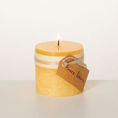 Vance Kitira Pale Yellow Unscented 12-oz. Pillar Candle