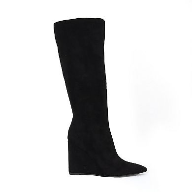 Yoki Erlinda Women's Wedge Over-The-Knee Suede Boots