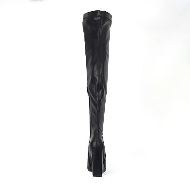 Yoki Erlinda-13 Women's Knee High Wedge Boots