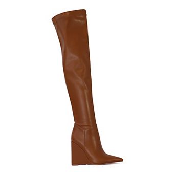 Yoki Erlinda-13 Women's Knee High Wedge Boots