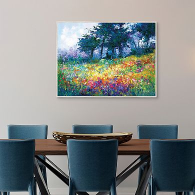 Master Piece Colorful Wildflowers in Bloom Canvas Wall Art