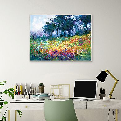 Master Piece Colorful Wildflowers in Bloom Canvas Wall Art
