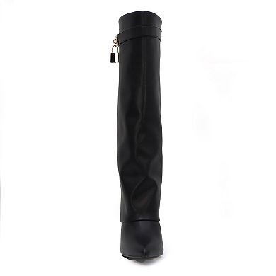 Yoki Nella Women's Fold-Over Knee-High Boots