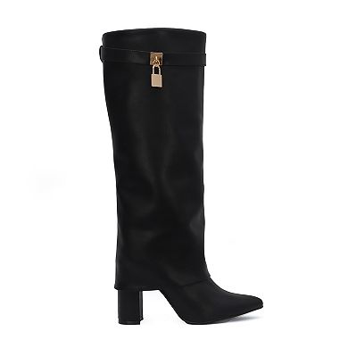 Yoki Nella Women's Fold-Over Knee-High Boots