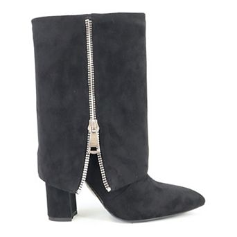 Yoki Vixxie Women's Fold Over BootsWith Zipper