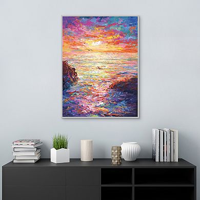 Master Piece Colorful Ocean Sunset Canvas Wall Art