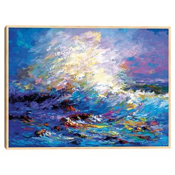 Masterpiece Colorful Ocean Waves by Leon Devenice Canvas Art Print