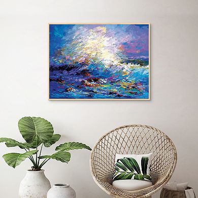 Masterpiece Colorful Ocean Waves by Leon Devenice Canvas Art Print