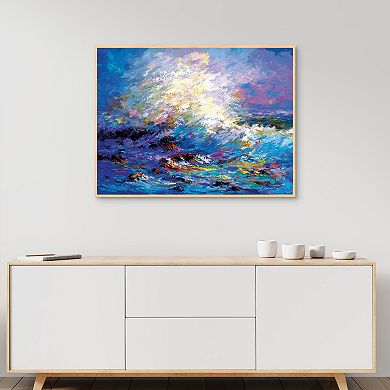 Masterpiece Colorful Ocean Waves by Leon Devenice Canvas Art Print