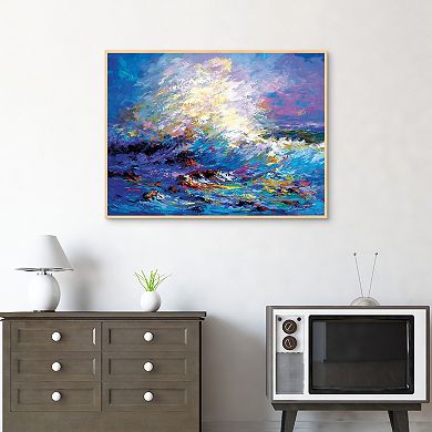 Masterpiece Colorful Ocean Waves by Leon Devenice Canvas Art Print