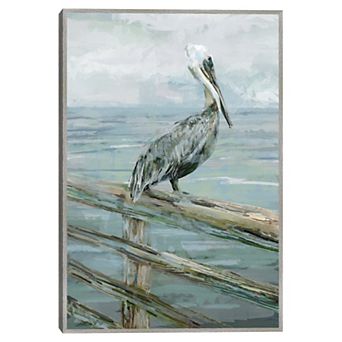 Masterpiece Pierside Pelican by Studio Arts Canvas Art Print