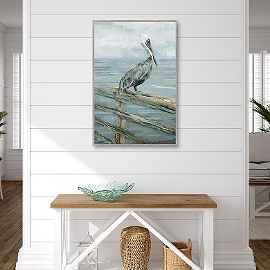 Masterpiece Pierside Pelican by Studio Arts Canvas Art Print