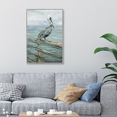 Masterpiece Pierside Pelican by Studio Arts Canvas Art Print