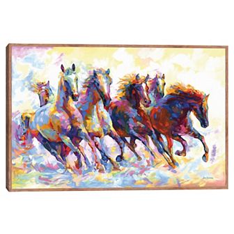Masterpiece Wild Horses Running by Leon Devenice Canvas Art Print