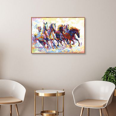 Masterpiece Wild Horses Running by Leon Devenice Canvas Art Print