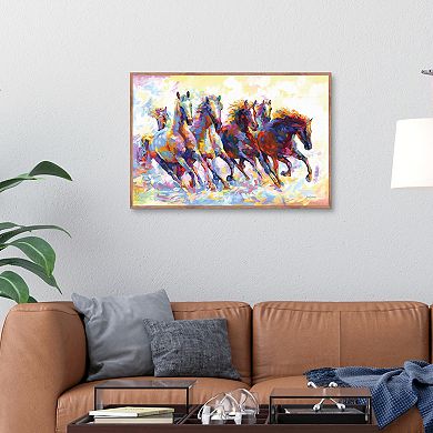 Masterpiece Wild Horses Running by Leon Devenice Canvas Art Print