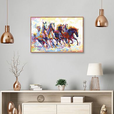 Masterpiece Wild Horses Running by Leon Devenice Canvas Art Print