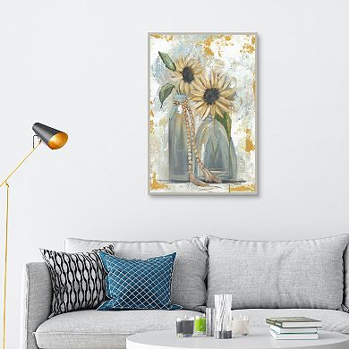 Masterpiece Look on the Bright Side Flower Framed Canvas Print Wall Art