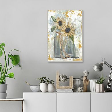 Masterpiece Look on the Bright Side Flower Framed Canvas Print Wall Art