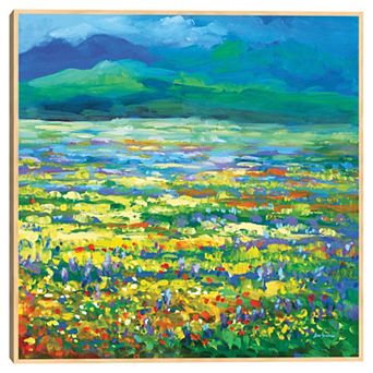 Masterpiece Meadow of Wildflowers Framed Canvas Print Wall Art