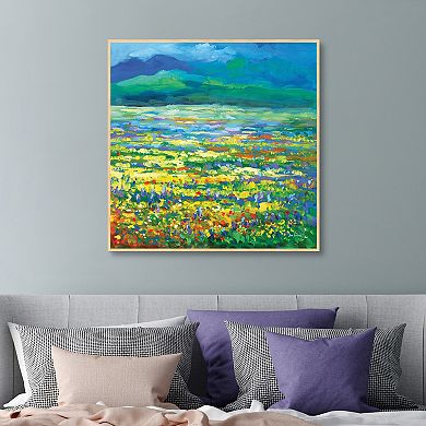 Masterpiece Meadow of Wildflowers Framed Canvas Print Wall Art