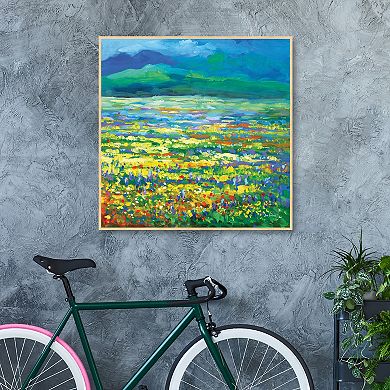 Masterpiece Meadow of Wildflowers Framed Canvas Print Wall Art