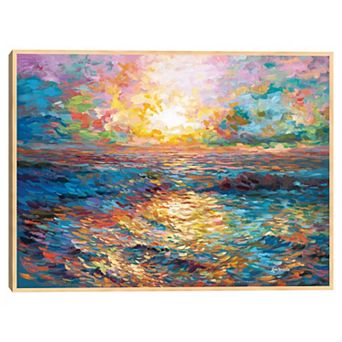 Masterpiece Sunset in Mykonos Framed Canvas Print Wall Art