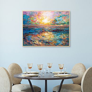 Masterpiece Sunset in Mykonos Framed Canvas Print Wall Art