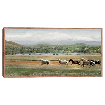Masterpiece Summer Herd Framed Canvas Print Wall Art