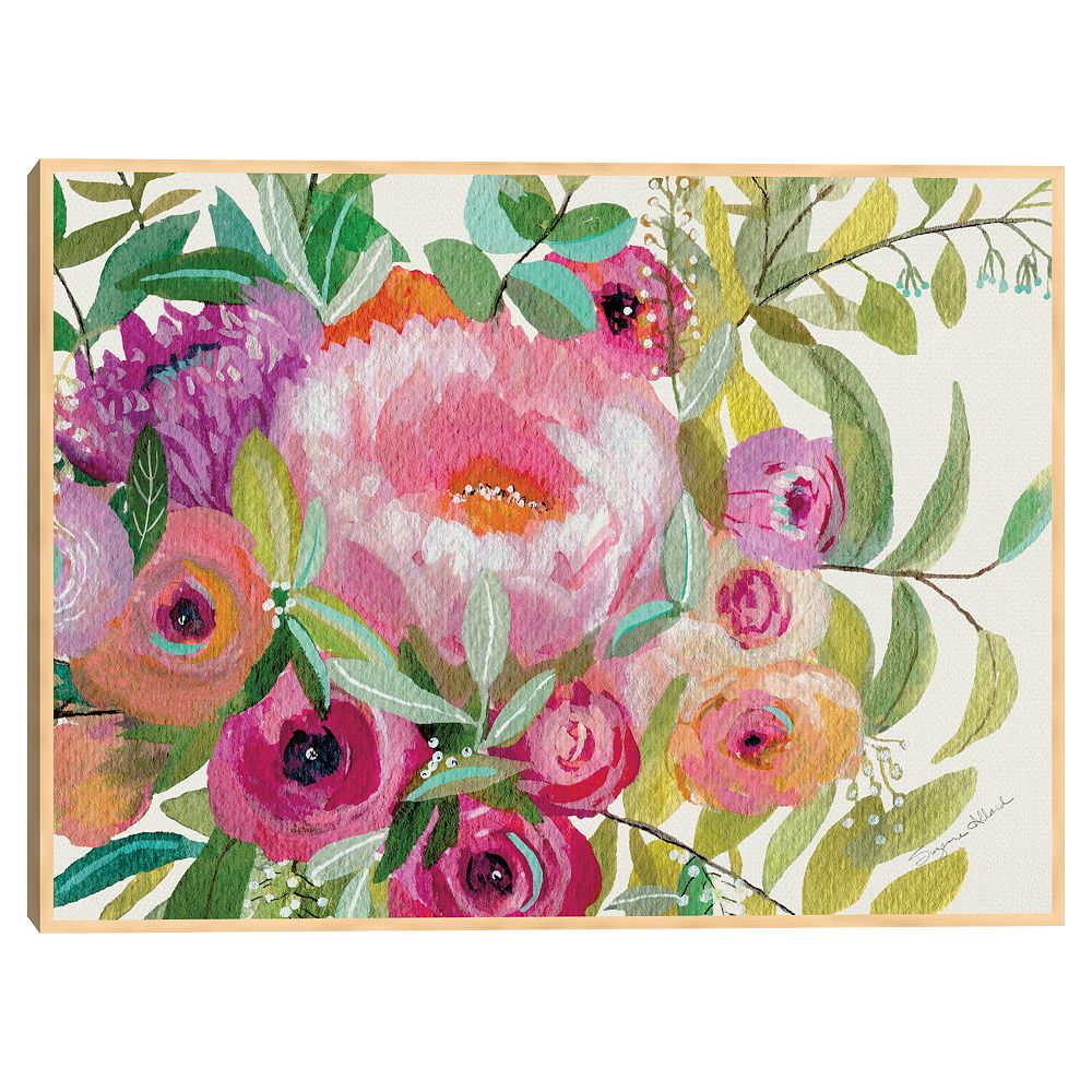 Masterpiece Pink Peony Framed Canvas Print Wall Art