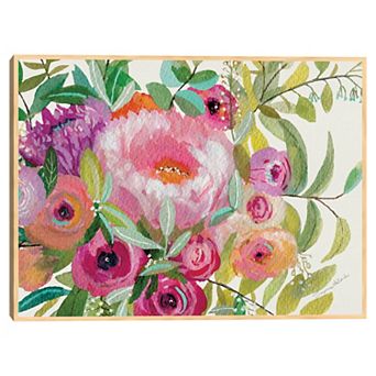 Masterpiece Pink Peony Framed Canvas Print Wall Art