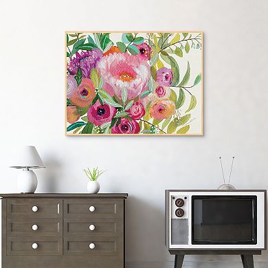 Masterpiece Pink Peony Framed Canvas Print Wall Art