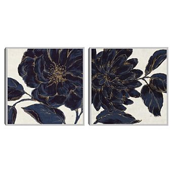 Masterpiece Indigo Garden I & II Canvas Wall Art 2 pc Set