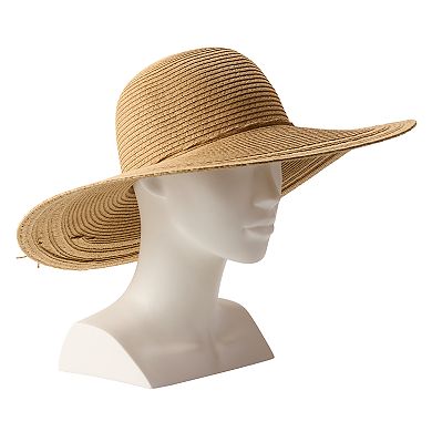 Women's Sonoma Goods For Life® Striped Contrast Brim Straw Floppy Sun Hat