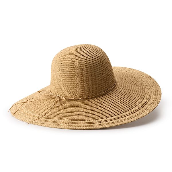 Striped Floppy Straw Sun Hat main image 1