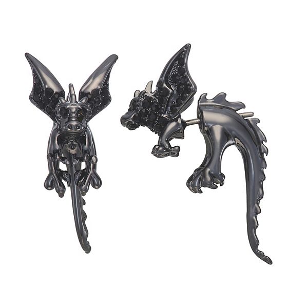 Simply Vera Vera Wang Dragon Front-Back Earrings - Black