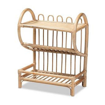 bali & pari Liora Rattan Display Shelf Floor Decor